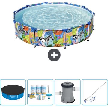Piscine Bestway Ronde Steel Pro - 305 x 66 cm - Imprimé Jungle - Accessoire Inclus CB5