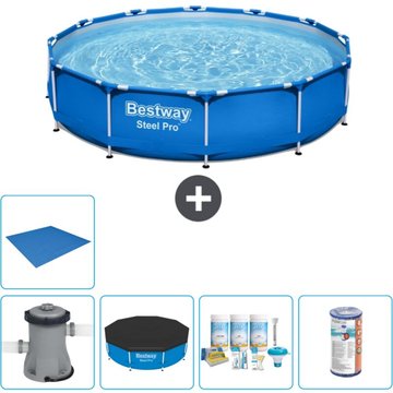 Piscine Bestway Ronde Steel Pro - 305 x 76 cm - Bleue - Comprend des Accessoires CB11