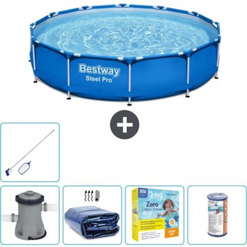 Piscine Bestway Ronde Steel Pro - 305 x 76 cm - Bleue - Comprend des Accessoires CB20