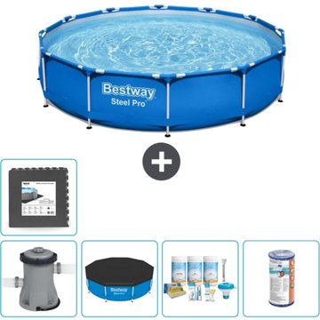 Piscine Bestway Ronde Steel Pro - 305 x 76 cm - Bleue - Comprend des Accessoires CB13