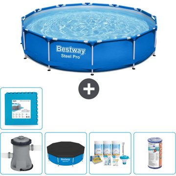 Piscine Bestway Ronde Steel Pro - 305 x 76 cm - Bleue - Comprend des Accessoires CB12