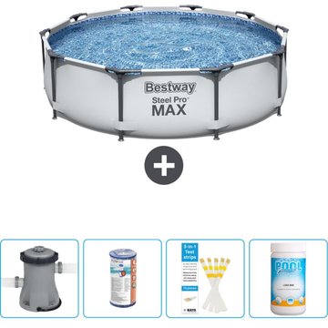 Piscine Bestway Ronde Steel Pro MAX - 305 x 76 cm - Grise - Comprend des Accessoires CB49
