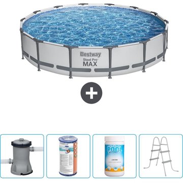 Piscine Bestway Ronde Steel Pro MAX - 427 x 84 cm - Grise - Comprend des Accessoires CB60