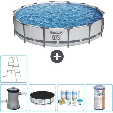 Piscine Bestway Ronde Steel Pro MAX - 427 x 84 cm - Grise - Comprend des Accessoires CB14