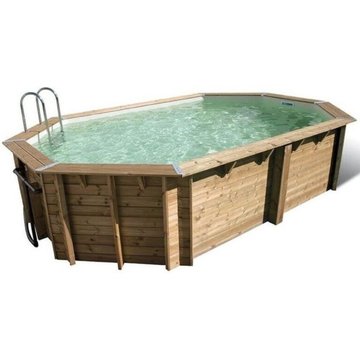 Ubbink - Piscine bois Azura 6,10 x 4,00 x 1,20 m - Liner beige Bois