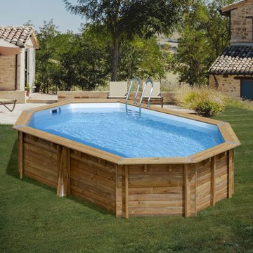 Piscine en bois Bambu 5,35 x 3,35 x 1,30 m GRE Piscines