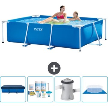 Piscine Cadre Rectangulaire Intex Piscine - 220 x 150 x 60 cm - Bleue - Accessoires Inclus CB1