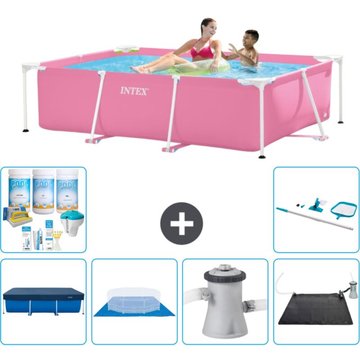 Piscine Cadre Rectangulaire Intex - 220 x 150 x 60 cm - Rose - Accessoire Inclus CB97 - Intex Piscine