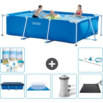 Piscine Cadre Rectangulaire Intex Piscine - 300 x 200 x 75 cm - Bleue - Inclus Accessoire CB97