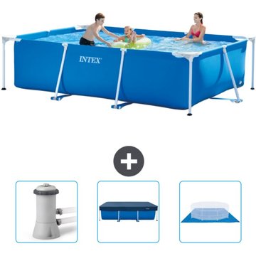 Piscine Cadre Rectangulaire Intex Piscine - 300 x 200 x 75 cm - Bleue - Inclus Accessoire CB76