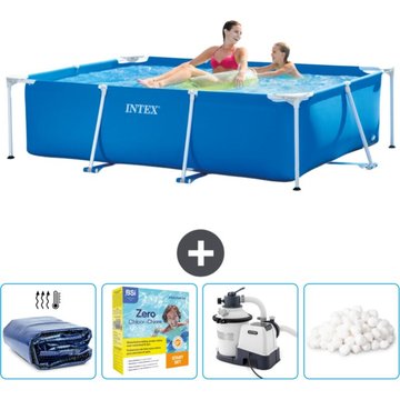 Piscine Rectangulaire Intex - 220 x 150 x 60 cm - Bleue - Accessoires Inclus - Intex Piscine