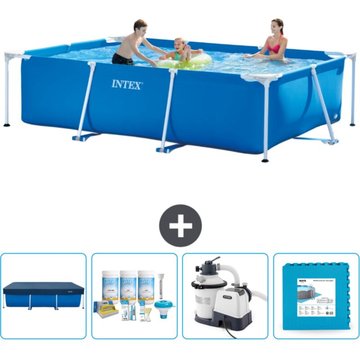 Piscine Cadre Rectangulaire Intex - 300 x 200 x 75 cm - Bleue - Incluant Accessoire CB60