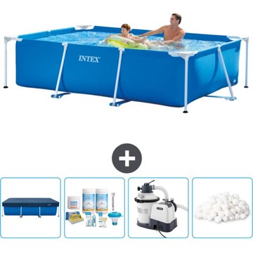 Piscine Cadre Rectangulaire Intex Piscine - 260 x 160 x 65 cm - Bleue - Accessoire Inclus CB63