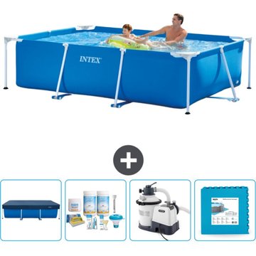 Piscine cadre rectangulaire Intex - 260 x 160 x 65 cm - Bleue - Incluse accessoire CB60