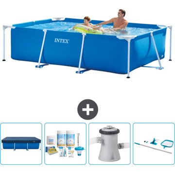 Piscine Cadre Rectangulaire Intex Piscine - 260 x 160 x 65 cm - Bleue - Accessoire Incluse CB7
