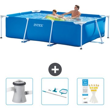 Piscine Cadre Rectangulaire Intex - 260 x 160 x 65 cm - Bleue - Accessoire Inclus CB82 - Intex Piscine