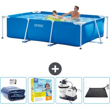 Piscine Cadre Rectangulaire Intex - 260 x 160 x 65 cm - Bleue - Incluant Accessoire CB69
