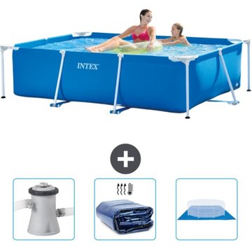 Piscine Cadre Rectangulaire Intex Piscine - 220 x 150 x 60 cm - Bleue - Inclus Accessoire CB76