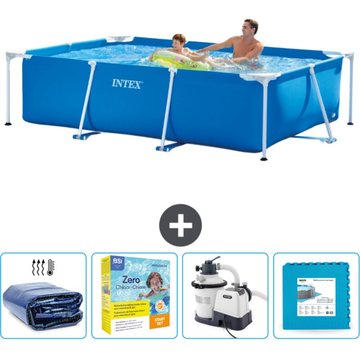 Piscine Cadre Rectangulaire Intex - 260 x 160 x 65 cm - Bleue - Incluant Accessoire CB67