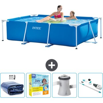 Piscine Cadre Rectangulaire Intex - 220 x 150 x 60 cm - Bleue - Incluant Accessoire CB12