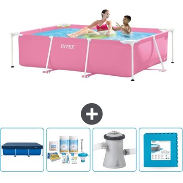 Piscine Cadre Rectangulaire Intex Piscine - 220 x 150 x 60 cm - Rose - Accessoires Inclus CB2