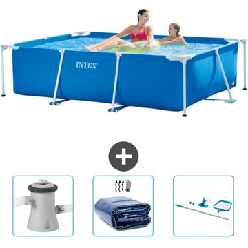 Piscine Cadre Rectangulaire Intex Piscine - 220 x 150 x 60 cm - Bleue - Accessoire Inclus CB78