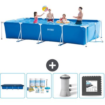 Piscine Cadre Rectangulaire Intex - 450 x 220 x 84 cm - Bleue - Inclus Accessoire CB3