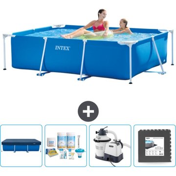 Piscine cadre rectangulaire Intex - 220 x 150 x 60 cm - Bleue - Incluse accessoire CB61