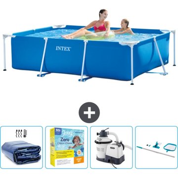 Piscine Cadre Rectangulaire Intex Piscine - 220 x 150 x 60 cm - Bleue - Accessoire Inclus CB72