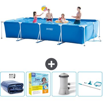 Piscine Cadre Rectangulaire Intex Piscine - 450 x 220 x 84 cm - Bleue - Accessoire Inclus CB14