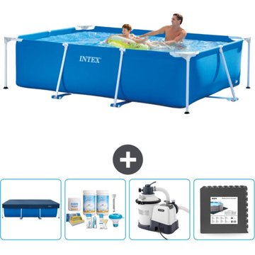 Piscine Cadre Rectangulaire Intex - 260 x 160 x 65 cm - Bleue - Incluant Accessoire CB61