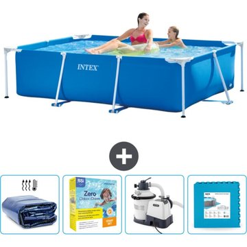 Piscine Cadre Rectangulaire Intex - 220 x 150 x 60 cm - Bleue - Incluse Accessoire CB67