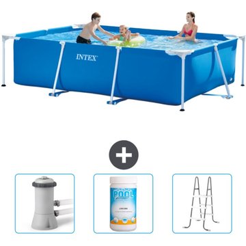 Intex Piscine Cadre Rectangulaire 300 x 200 x 75 cm Bleue Incluse Accessoire CB84