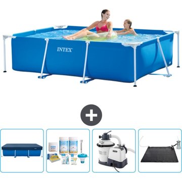 Piscine Cadre Rectangulaire Intex - 220 x 150 x 60 cm - Bleue - Inclut Accessoire CB62