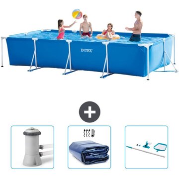 Piscine Cadre Rectangulaire Intex Piscine - 450 x 220 x 84 cm - Bleue - Accessoires Inclus CB78
