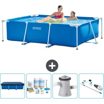 Piscine Cadre Rectangulaire Intex Piscine - 220 x 150 x 60 cm - Bleue - Accessoire Inclus CB5