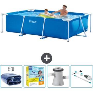 Piscine Cadre Rectangulaire Intex - 260 x 160 x 65 cm - Bleue - Incluant Accessoire CB12