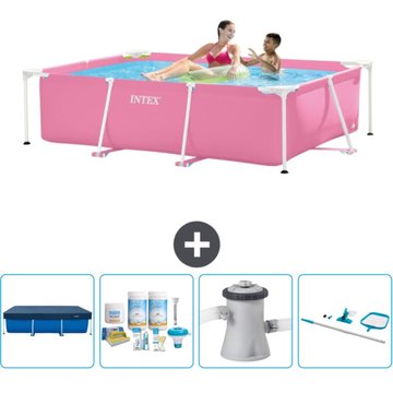 Piscine Rectangulaire Intex Piscine - 220 x 150 x 60 cm - Rose - Accessoires Inclus CB7