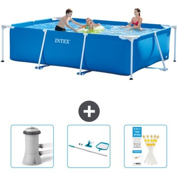 Piscine Cadre Rectangulaire Intex Piscine - 300 x 200 x 75 cm - Bleue - Accessoire Inclus CB82
