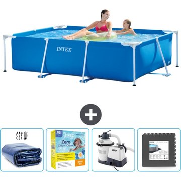 Piscine cadre rectangulaire Intex - 220 x 150 x 60 cm - Bleue - Incluse accessoire CB68