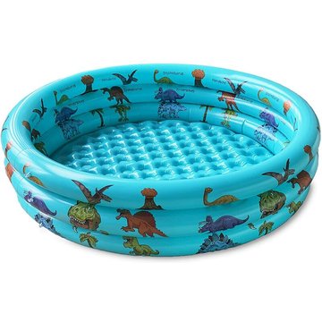 Piscine enfant 145 x 40 cm, piscine Dino Kiddie, bassin de rembourrage rond pour bébé à 3 anneaux pour l'extérieur et l'intérieur, piscine pour