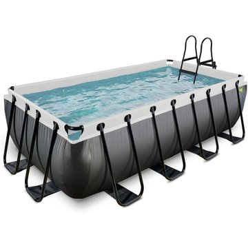 EXIT TOYS - Piscine Black Leather 400x200x100cm avec pompe filtrante à sable - noir