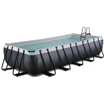 Piscine EXIT TOYS Black Leather 540x250x100cm avec pompe filtrante à sable - noir