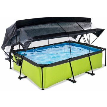 Piscine couverte EXIT TOYS Lime 220x150x65cm avec voile d'ombrage et pompe filtrante - vert