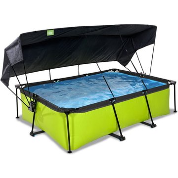 Piscine EXIT TOYS Lime 220x150x65cm avec voile d'ombrage et pompe filtrante - verte