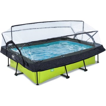 Piscine EXIT Lime 220x150x65 cm avec pompe filtrante et dôme - vert