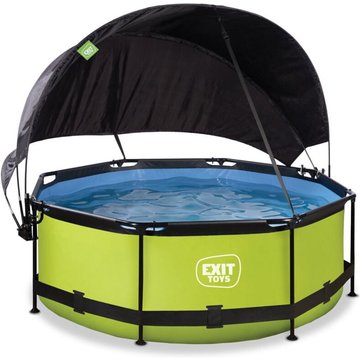 Piscine EXIT TOYS Lime ø244x76cm avec voile d'ombrage et pompe filtrante - vert