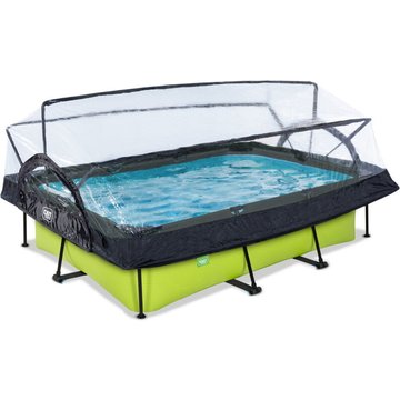 Piscine EXIT TOYS Lime 300x200x65 cm avec pompe filtrante et dôme - vert