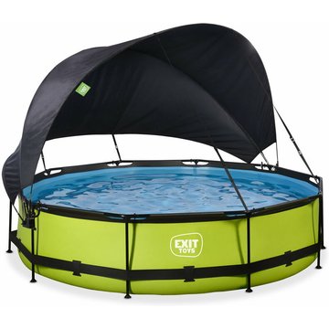 EXIT TOYS - Piscine Lime ø360x76cm avec pompe filtrante et voile d'ombrage - Vert