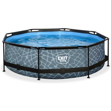 EXIT TOYS - Piscine EXIT Stone ø300x76cm avec pompe filtrante - grise
